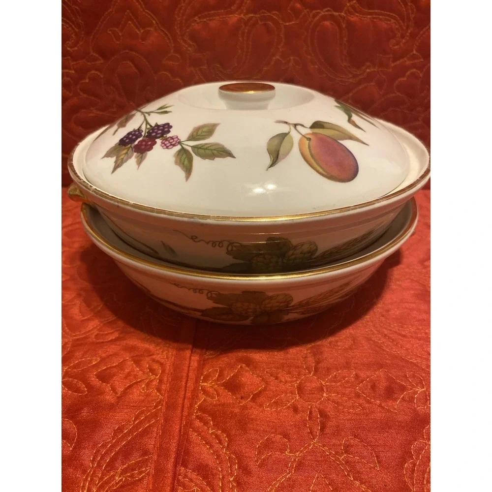 Royal Worcester Evesham Gold Porcelain Covered Casserole‎ 7
